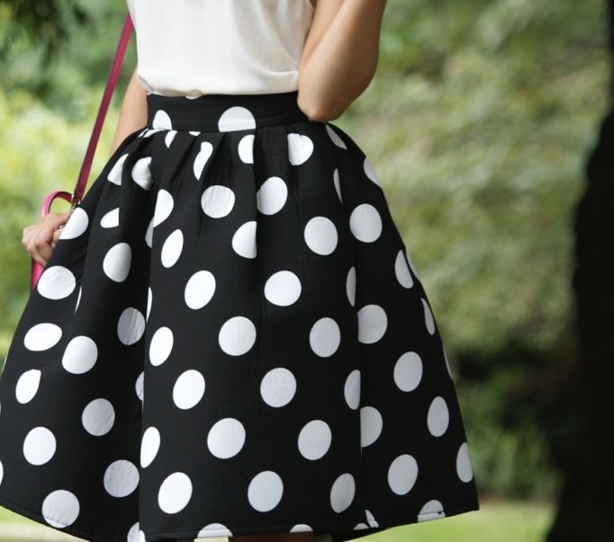 Юбка миди в горох