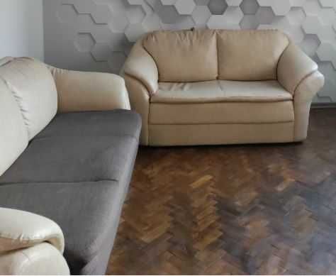 Запазен комплект дивани - двойка и тройка с функция сън