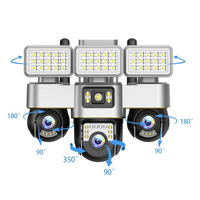 Wifi Тройна PTZ IP Камера 6mp. HD / модел SC30A-W-L