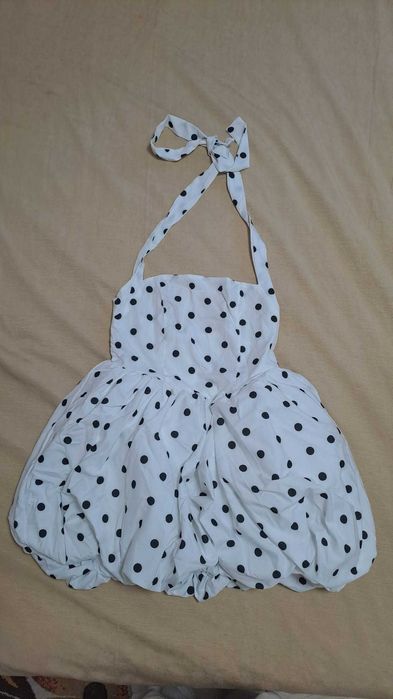 Rochie alba cu buline marimea L noua