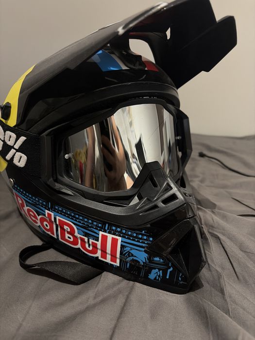 Casca enduro Red bull + ochelari 100%