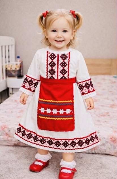 Бебешка рокля с шевица / народна носия за момиче