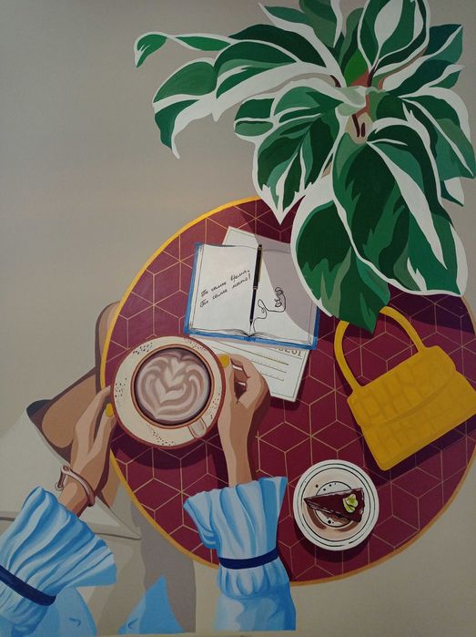 Роспись стен, рисунки на стенах.