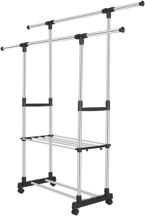 Поставка за дрехи на колела Разтегателна 75-151 Регулируема височина