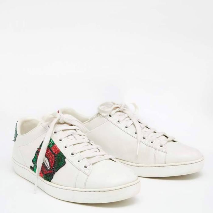 Кеды gucci white new ace lips