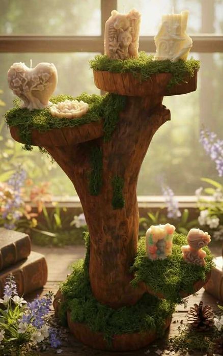 Масивно дърво с ароматни свещи