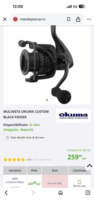Combo feeder. Okuma blak 4000 plus lanseta okuma black 3.66 60-120g