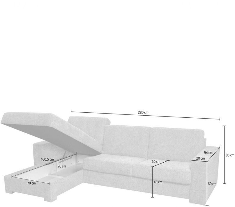 Coltar extensibil cu saltea inclusa
