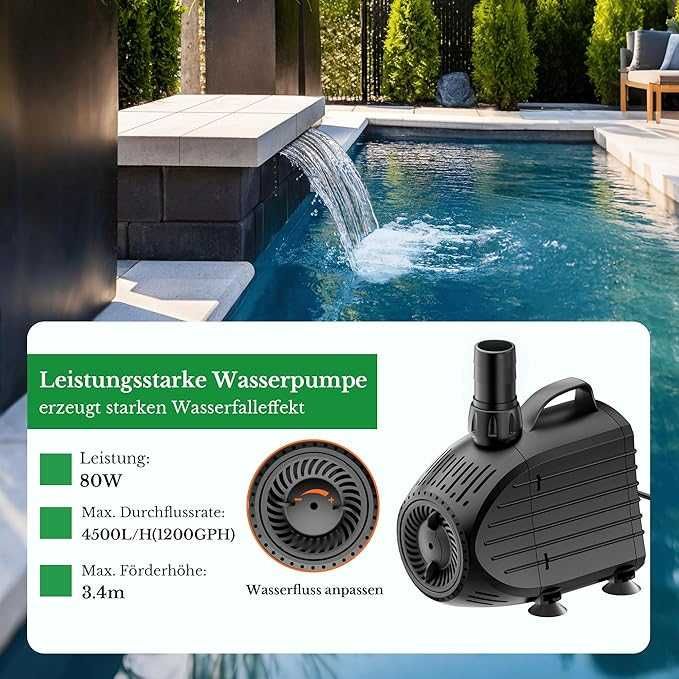 Cascadă Biling pentru iaz cu filtru pentru iaz,  4500 L/H