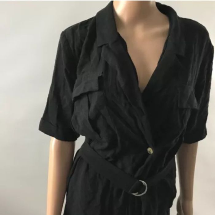 Черное рубашка-платье