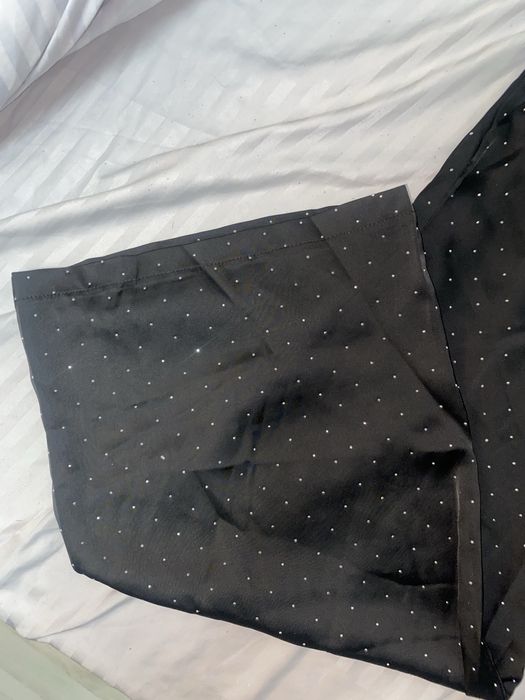 Pantaloni largi pantaloni wide leg cu pietricele stralucitoare