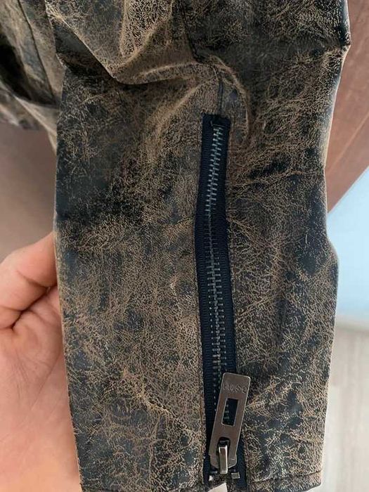 G-Star distressed leather biker jacket, M