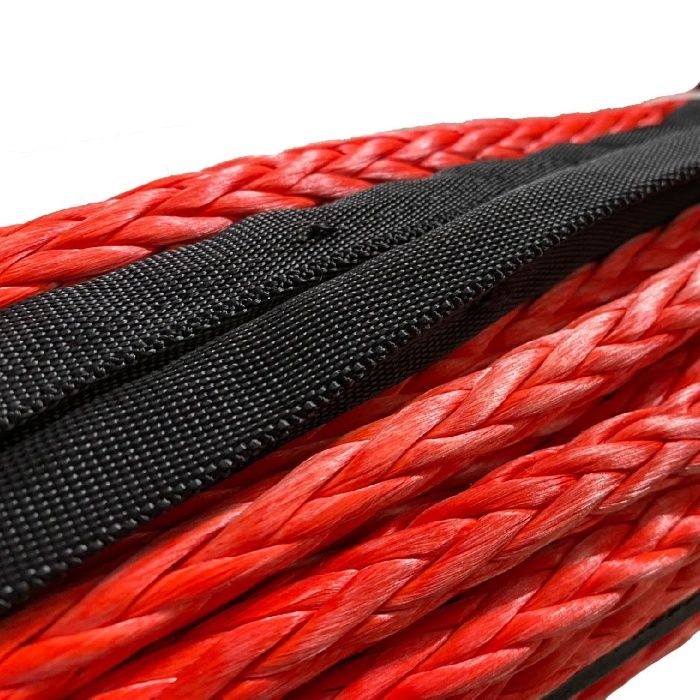 Plasma sintetica rosie cu carlig pentru troliu 12mmX50m OFM4x4