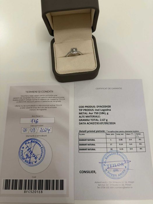 Inel logodna cu diamante