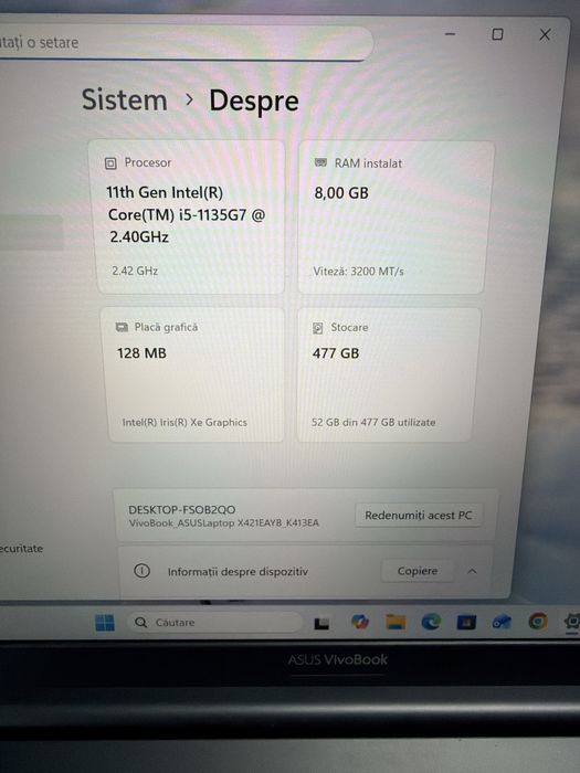 Laptop Asus Vivobook i5 11gen 8g 512g nvme 14 FHD