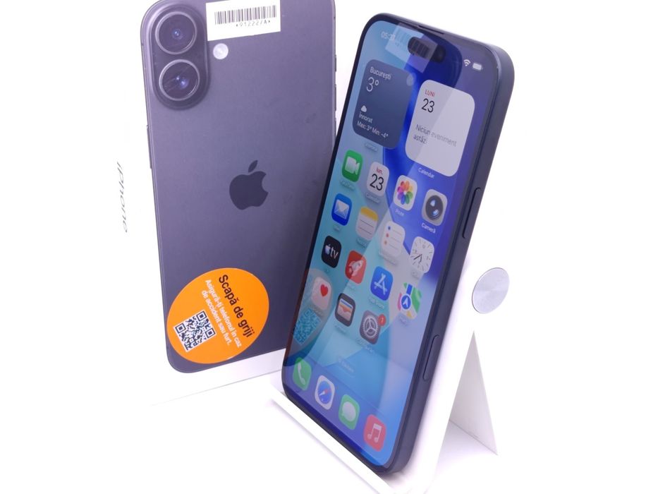 Apple iPhone 16 Plus 128GB Black 8GB, Garantie 24 luni | #R91222