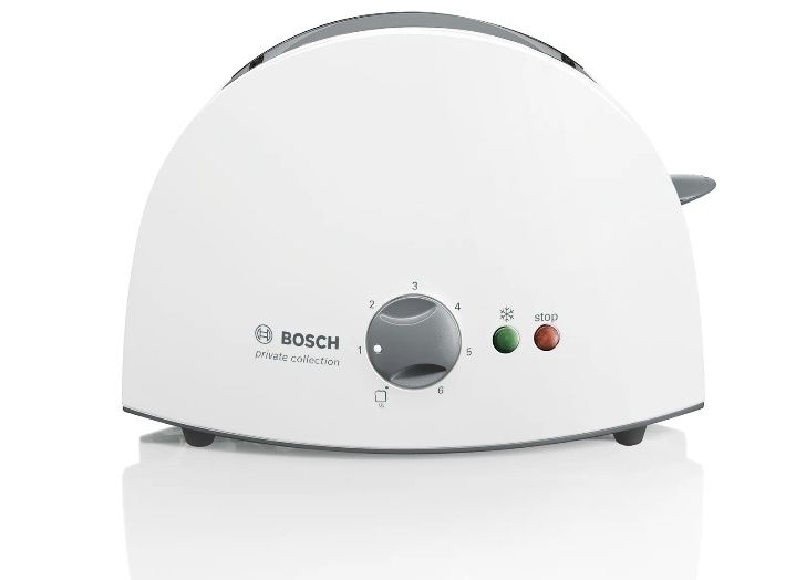 Prajitor de paine Bosch TAT6101, 900 W, 2 felii, 6 setari, Alb