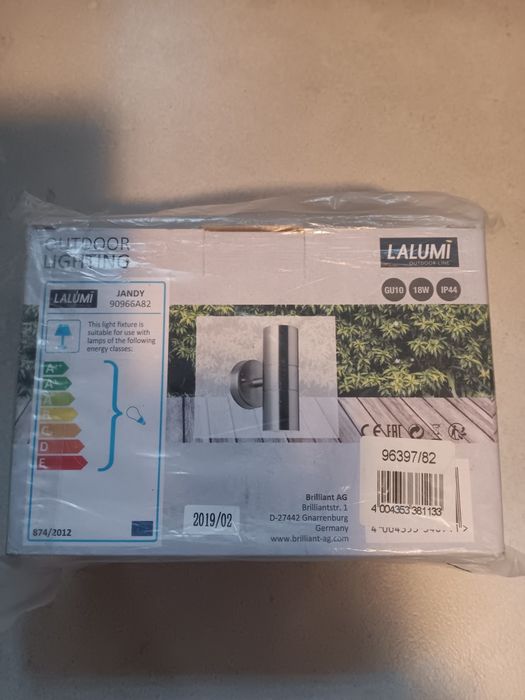 външна лампа за стенен монтаж, аплик, GU10, 2 х 18W, IP44, Германия