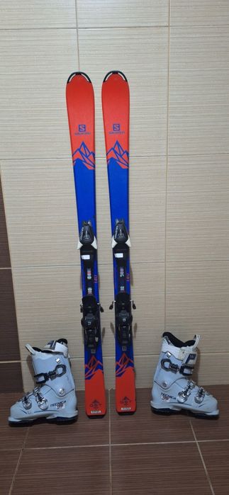 Schiuri salomon 140cm-clapari ski, casca, bete