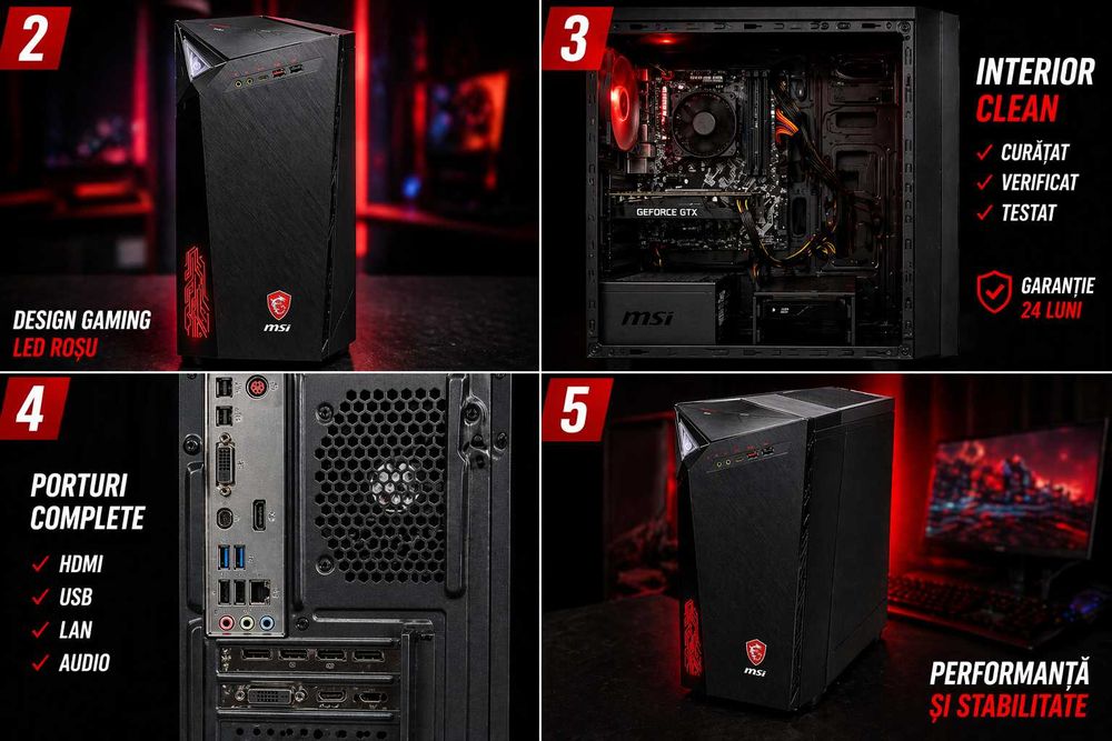 PC Gaming MSI GTX 1650 16GB SSD Full HD Garantie 24 Luni