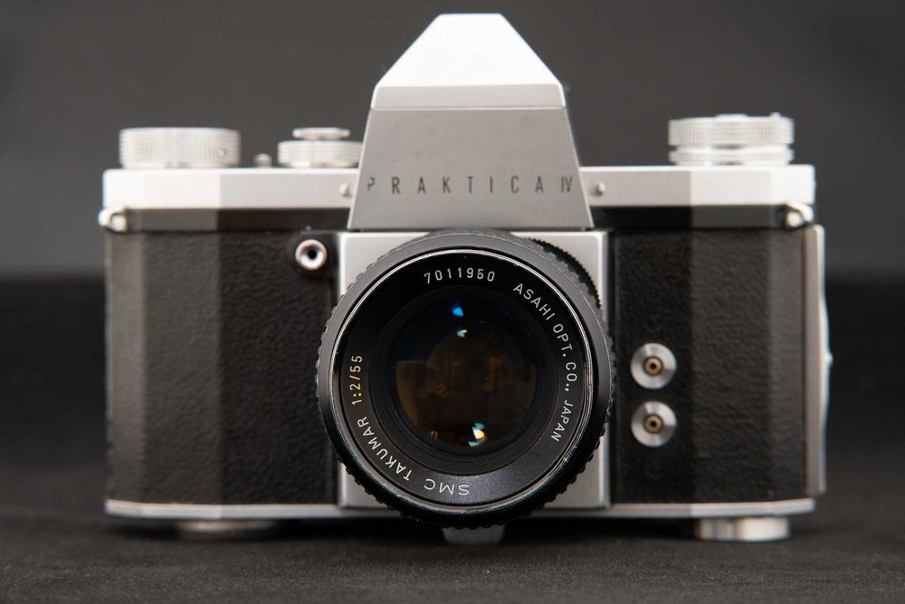 Aparat film Praktica IV cu obiectiv Takumar 55 F2