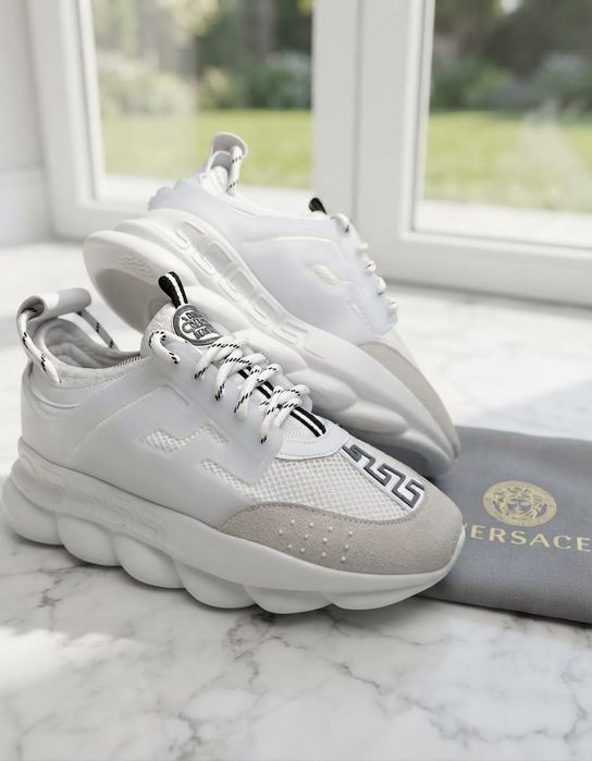 Adidasi Versace Chain Alb - Unisex