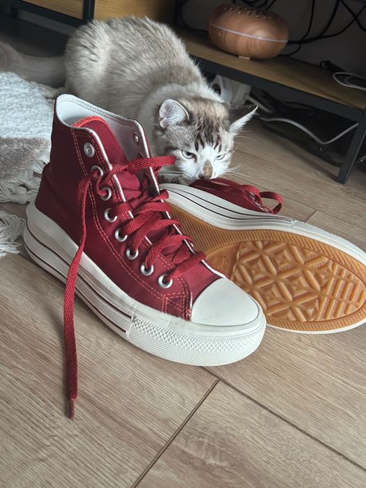 Converse  inalti rosii, platforma