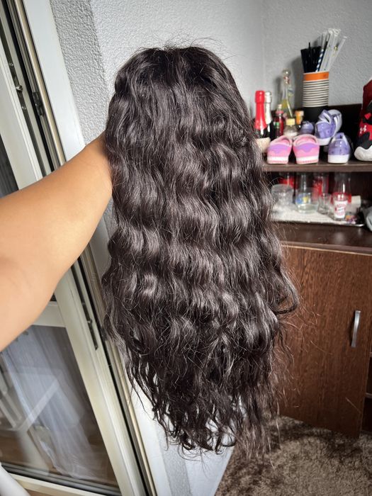 Peruca din par natural saten inchis