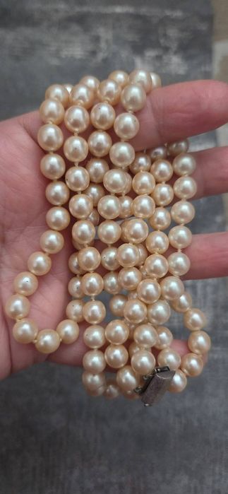 Colier dublu din argint si perle de Mallorca