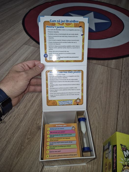 2x brain box Vârstă min 5 ani
5 ani
Numarul minim de jucatori:
1
Durata medie:
10 min
Brand:
Asmodee
Colectie:
Brainbox
Limba jocului:
Romana