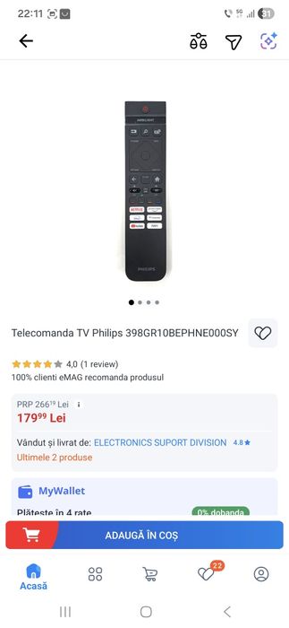 Telecomanda Philips Ambilight Noua Originala