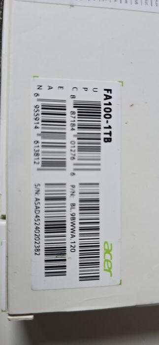 SSD Acer FA100 1TB M2 M.2 NVMe PCIe Gen3 x 4