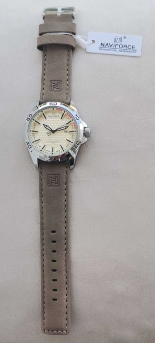 NAVIFORCE SYLBN NF8023 Луксозен мъжки кварцов часовник с кожена