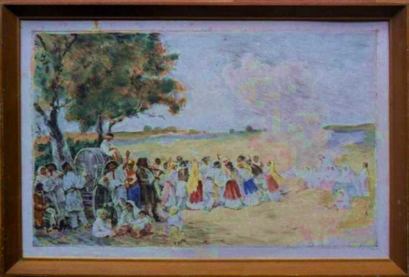 AUTENTIC "HORA" acvaforte acuarel PRIHODA István (1891-1965) dupa Aman