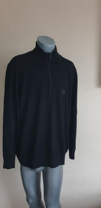 Hugo Boss Zip Cotton Knit 2XL - 3XL НОВО ОРИГИНАЛ Мъжки Памучн Пуловер