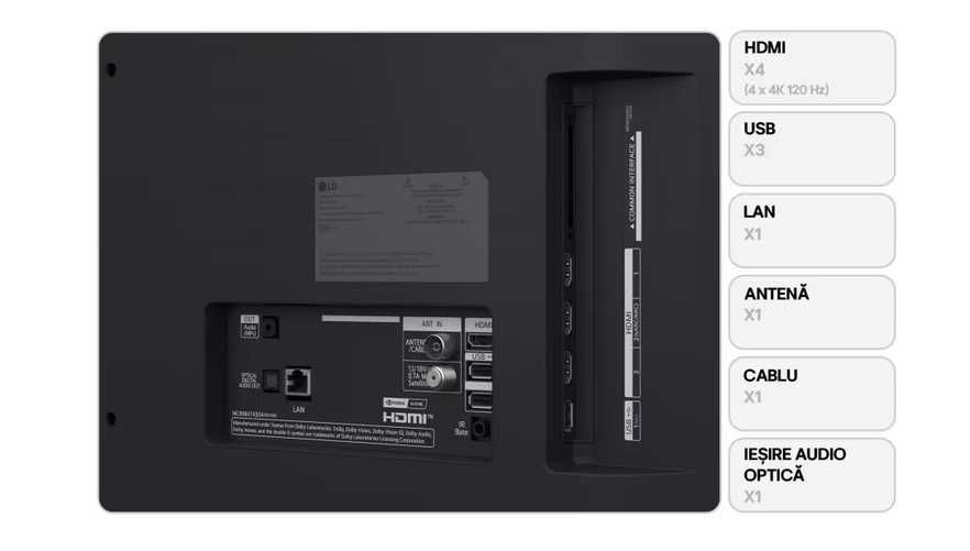Televizor LG OLED evo 48C52LA, 121 cm, Smart, 4K Ultra HD, 100 Hz, Clasa G (Model 2025)
