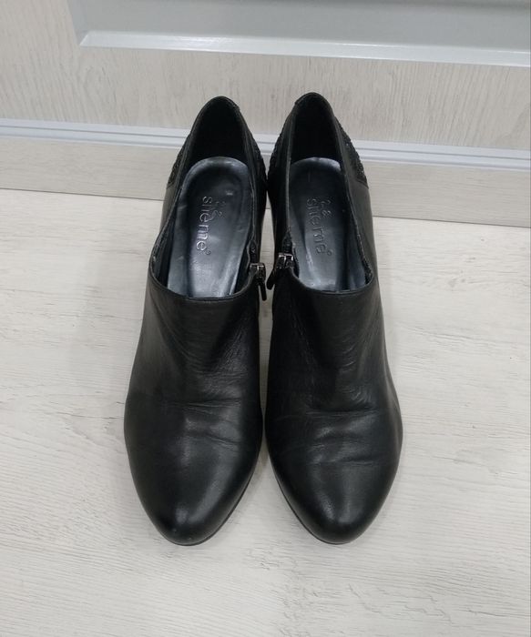 Туфли, ботильоны черные, кожаные