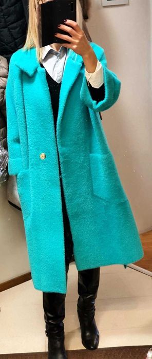 Дамско палто тип халат в бонбонен цвят