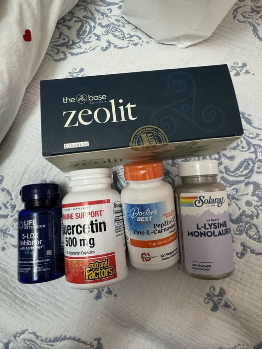 Quercetin zeolit 5lox inhibitor l-lysine monolaurine zinc l carnosine