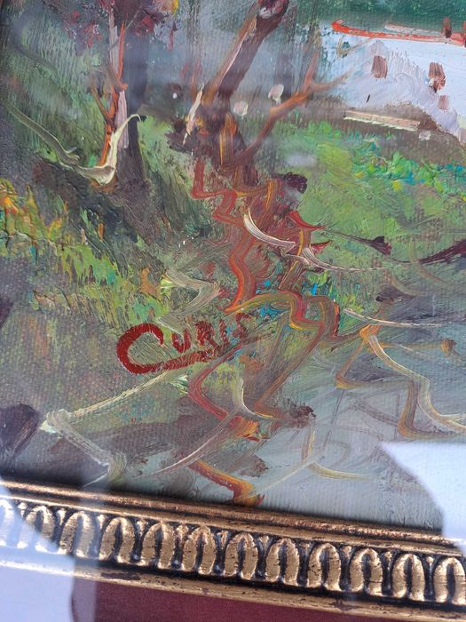 tablou pictura pe panza 68/58 cm semnat