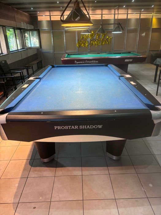 Masă biliard profesională PROSTAR (9 FT), Ardezie, Suport Deluxe, Bile Aramith