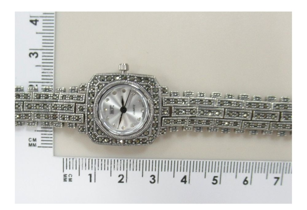 Серебряные часы с марказитами, фианитами,925 проба