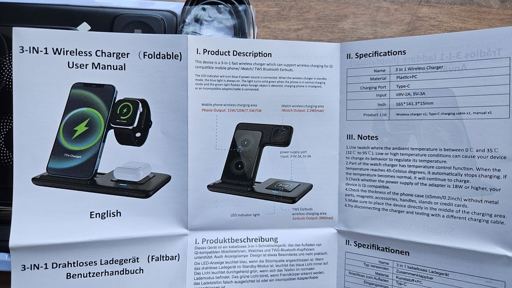 Dock incarcare wireless apple smartwatch, casti si smartphone