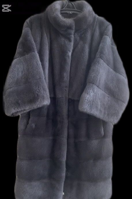 Норковая шуба цвет графит