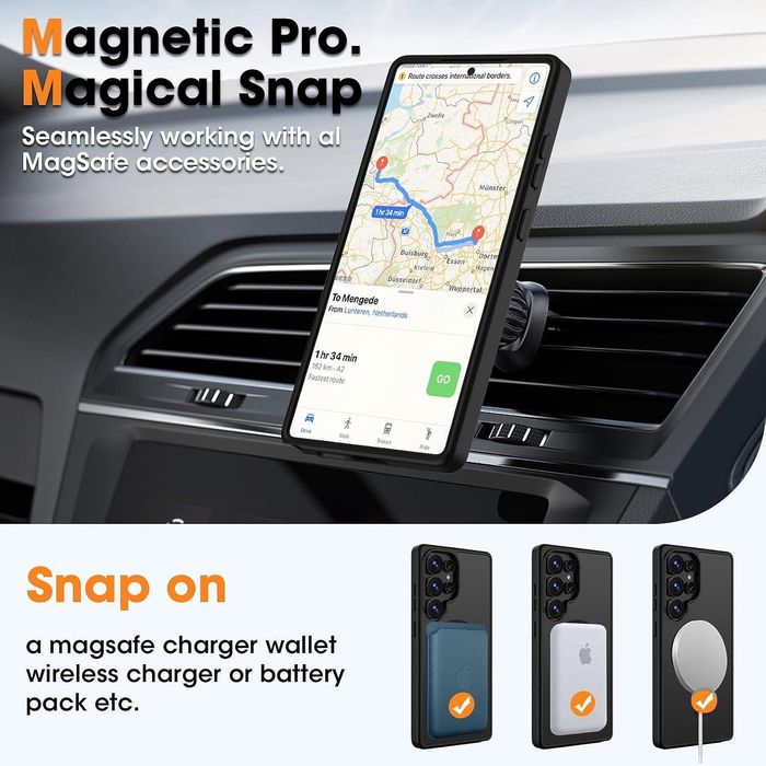 Матов magsafe кейс за samsung galaxy s25 ultra