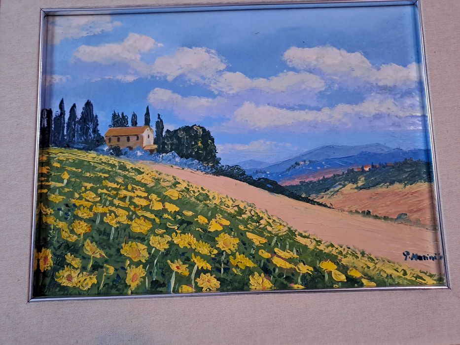 tablou pictura pe panza 58/48 cm semnat P Morini