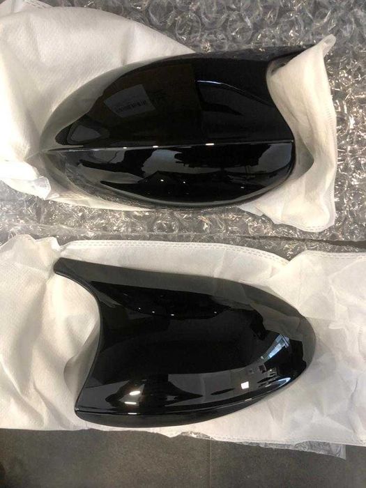 Set Capace Oglinzi M Style Negru Lucios "Batman" Cu clipsuri Bmw E81 E87 E90 E91 E92 Non-facelift, NOI