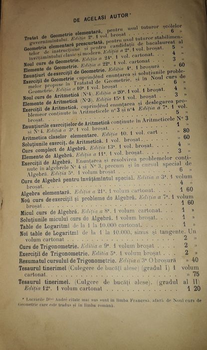 Curs Geometrie din 1901