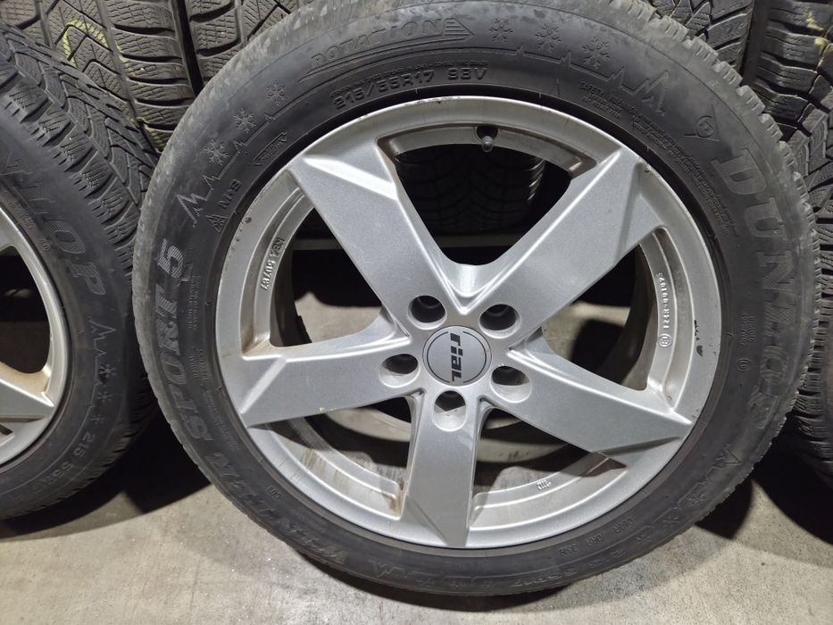 Set 4 jante aliaj RIAL Kodiak R17 5x112 cu anvelope