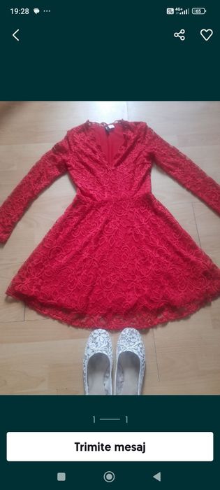 Rochie nouă din dantelă +Inel placat cu aur cadou